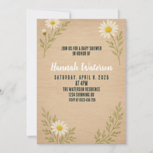 Invitation simple Baby shower de marguerite rustiq