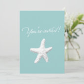 Invitation simple Baby shower de poisson d'étoile  (Debout devant)