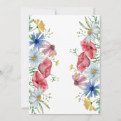 Invitation simple Baby shower floral aquarelle (Dos)