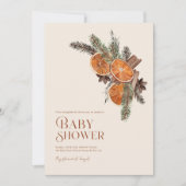 Invitation Simple Baby Shower Hiver Citron Séché Cannelle (Devant)