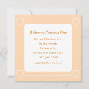 Invitation Simple Baby shower léger orange et blanc