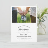 Invitation Simple Baby shower photo en couple (Debout devant)