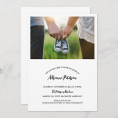 Invitation Simple Baby shower photo en couple (Devant / Derrière)