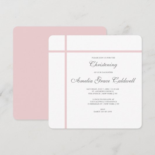 Invitation Simple baptême (Devant / Derrière)