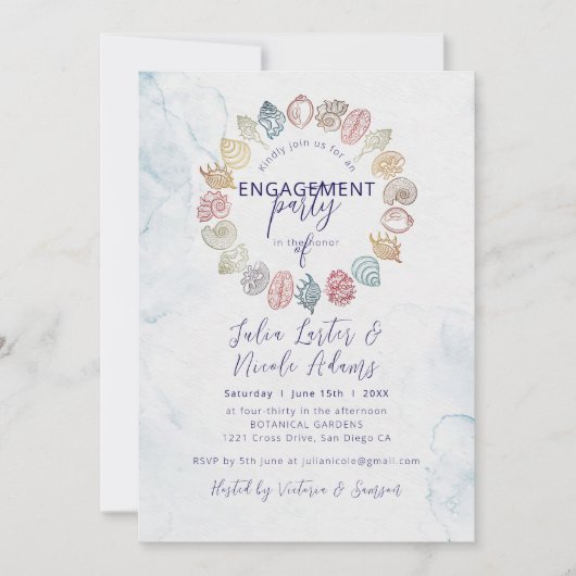 Invitation Simple Beach Seashell Wreath (Devant)