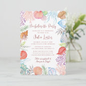 Invitation Simple Beach Seashell Wreath Bachelortie (Debout devant)