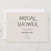 Invitation Simple Beige Douche nuptiale (Devant)