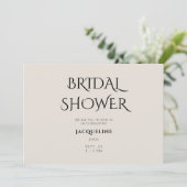Invitation Simple Beige Douche nuptiale (Debout devant)