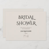 Invitation Simple Beige Douche nuptiale (Devant / Derrière)