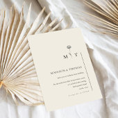 Invitation Simple Beige Minimal Chic Mariage