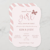 Invitation Simple Beurre Bébé Bébé Fille Douche  (Devant / Derrière)