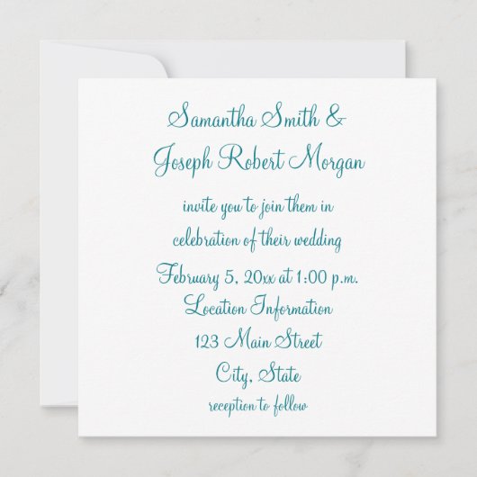 Invitation Simple Biscay Bay et Mariage blanc (Devant)