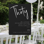 Invitation Simple Black 30th Birthday Party<br><div class="desc">Invitation de fête du 30e anniversaire. Texte noir et blanc. Simple. Texte uniquement. Arrondi.</div>