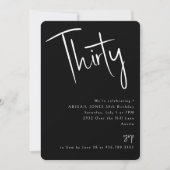 Invitation Simple Black 30th Birthday Party (Devant)