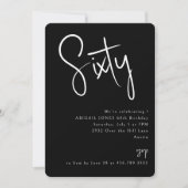 Invitation Simple Black 60e fête d'anniversaire (Devant)