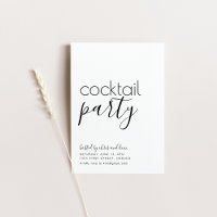 Invitation simple Black and White Cocktail Party