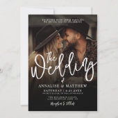 Invitation Simple Black And White Overlay Photo Wedding (Devant)