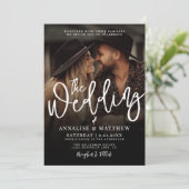 Invitation Simple Black And White Overlay Photo Wedding (Debout devant)