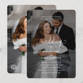 Invitation Simple Black and White Overlay Photo Wedding  (Devant / Derrière)
