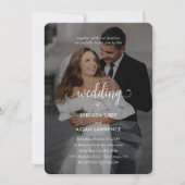 Invitation Simple Black and White Overlay Photo Wedding  (Devant)