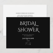 Invitation simple Black Bridal Shower (Devant / Derrière)