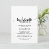 Invitation Simple Black Calligraphy Bachelorette Week-end (Debout devant)
