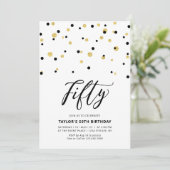 Invitation simple Black & Gold pour les 50 ans (Debout devant)