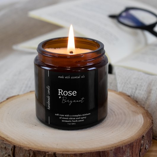 Invitation Simple Black Instant Télécharger Étiquette de boug