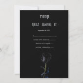 Invitation Simple Black Roses gothique RSVP (Devant)
