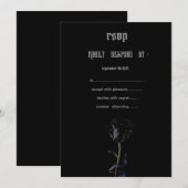 Invitation Simple Black Roses gothique RSVP (Devant / Derrière)