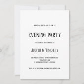 Invitation Simple Black Text Blanc N'importe quelle soirée de (Devant)