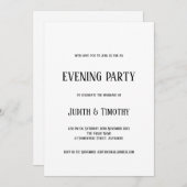 Invitation Simple Black Text Blanc N'importe quelle soirée de (Devant / Derrière)