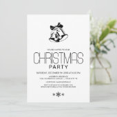 Invitation Simple Black White Christmas Bells (Debout devant)