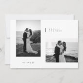 Invitation Simple Black & White Elegant Minimal Wedding Photo (Devant)