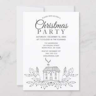 Invitation Simple Black White House