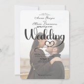 Invitation Simple Black White Overlay Photo Wedding  (Devant)