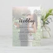 Invitation Simple Black & White Overlay Photo Wedding (Debout devant)