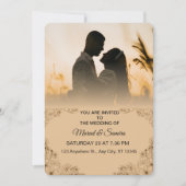 Invitation Simple Black & White Overlay Photo Wedding Invitat (Devant)