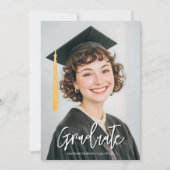 Invitation Simple Black & White Photo 2026 Graduation (Devant)