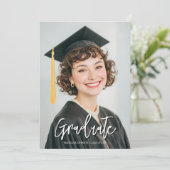 Invitation Simple Black & White Photo 2026 Graduation (Debout devant)