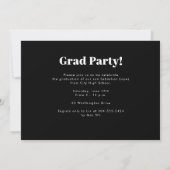 Invitation Simple Black White Photo Graduation Party (Dos)