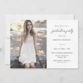 Invitation Simple Black White Script photo de la graduation d (Dos)