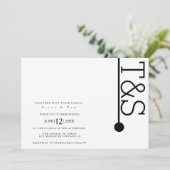 Invitation Simple Black White Typographie Line Bold Mariage (Debout devant)