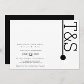 Invitation Simple Black White Typographie Line Bold Mariage (Devant / Derrière)
