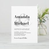 Invitation Simple blanc moderne minimaliste Mariage (Debout devant)