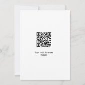 Invitation simple blanc noir classique edi bat mitzvah (Dos)