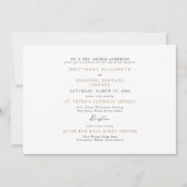 Invitation Simple Blanc & Or Mariage Parents Mariée (Devant)