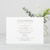 Invitation Simple Blanc & Or Mariage Parents Mariée (Debout devant)