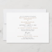 Invitation Simple Blanc & Or Mariage sans parents (Devant)