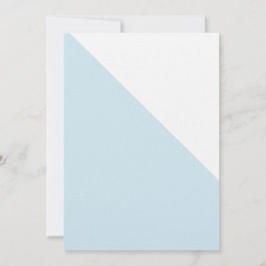 Invitation Simple Bleu Blanc Or Moderne Baptême (Dos)